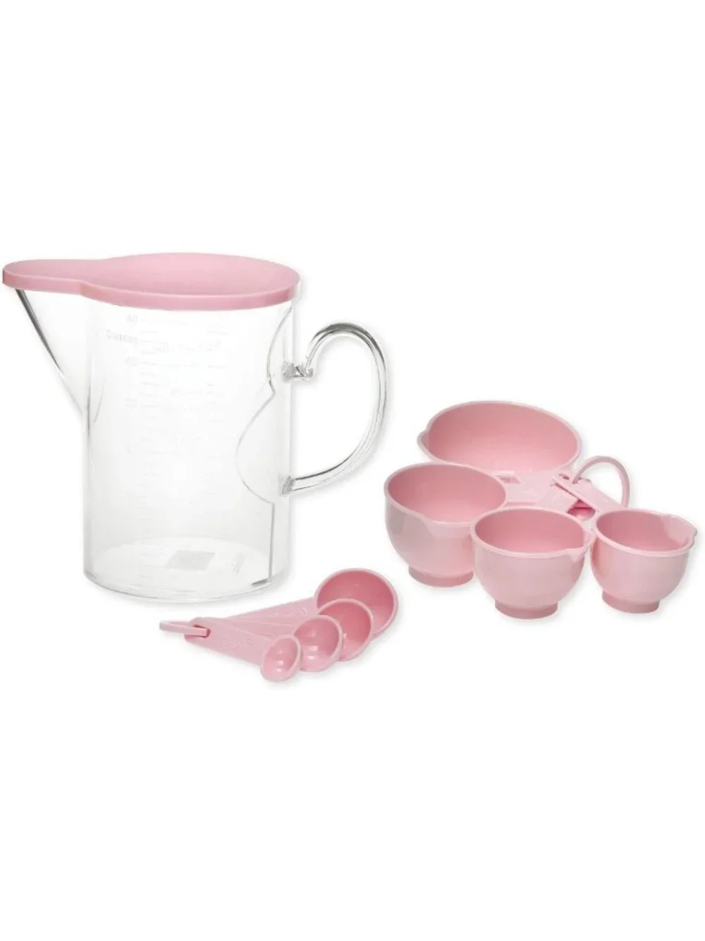 10-Piece Measuring Cups & Spoons Set - BPA-Free, Dishwasher Safe, Pink Kitchen